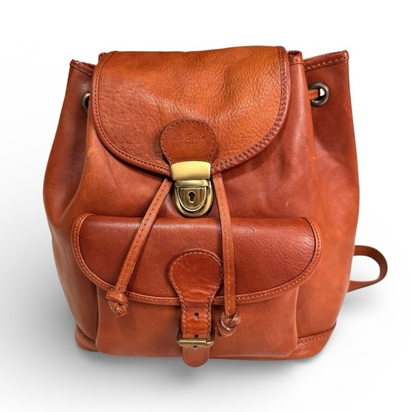 La Sella Roma Handbags - Vintage Italian Leather Backpack Tan